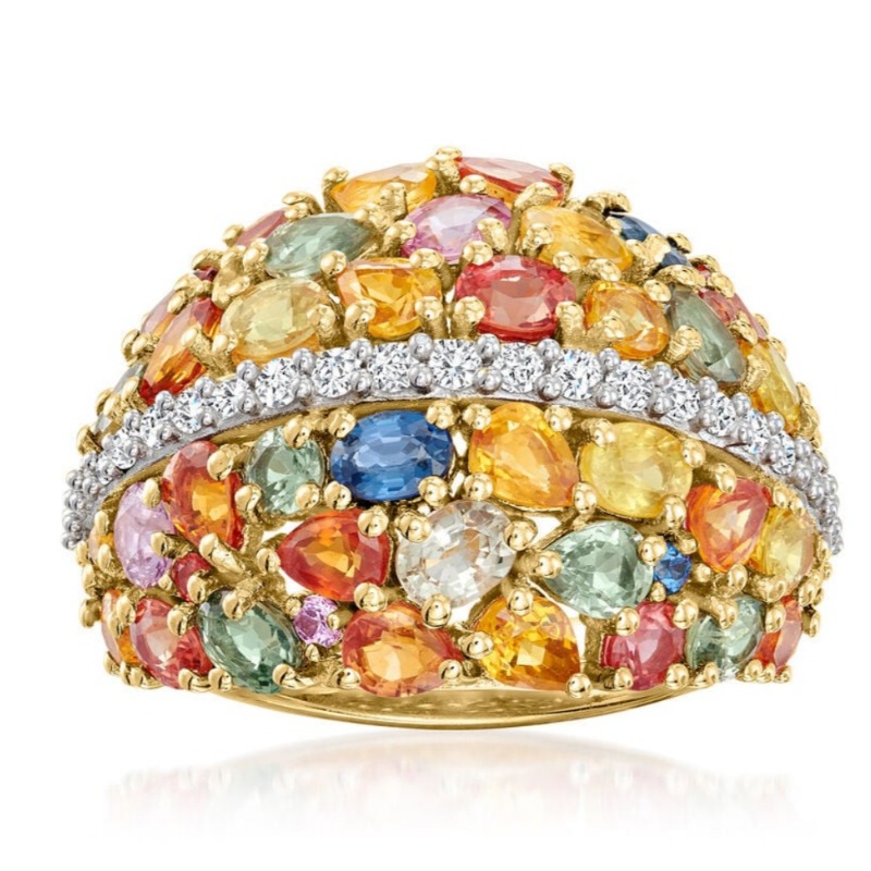 Bohemian Wide Vine Plated Branch & Vines Ring, Statement